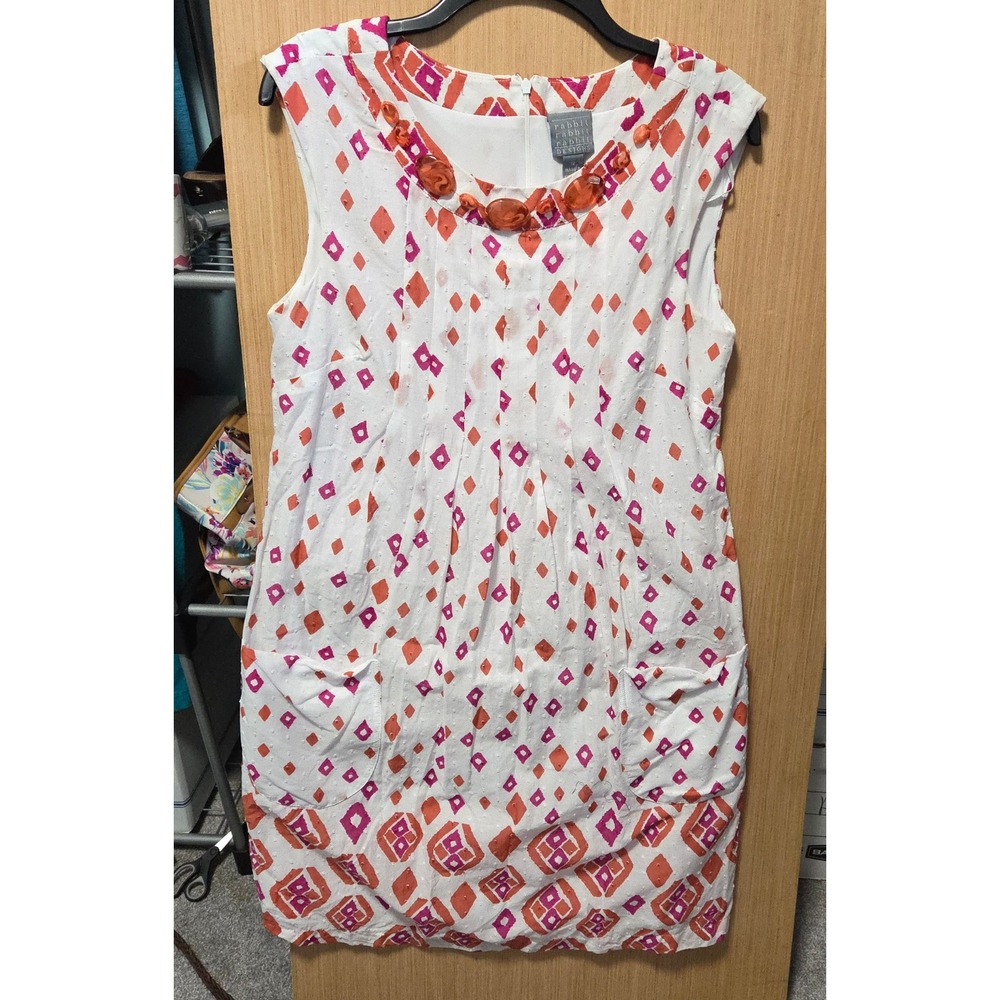 Rabbit Rabbit Designs Size 12 Sleeveless Dress Diamond Print Pockets Casual‎